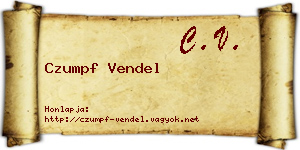 Czumpf Vendel névjegykártya